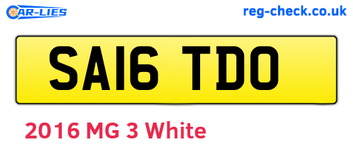 SA16TDO are the vehicle registration plates.