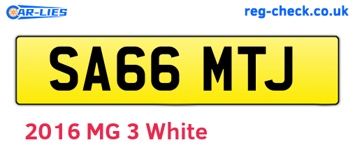 SA66MTJ are the vehicle registration plates.