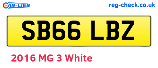 SB66LBZ are the vehicle registration plates.
