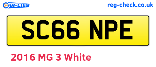 SC66NPE are the vehicle registration plates.