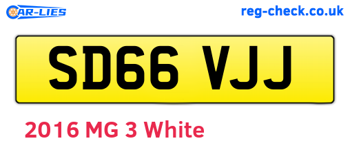 SD66VJJ are the vehicle registration plates.