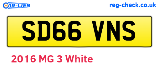 SD66VNS are the vehicle registration plates.