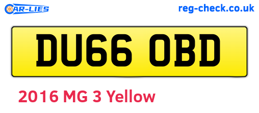 DU66OBD are the vehicle registration plates.