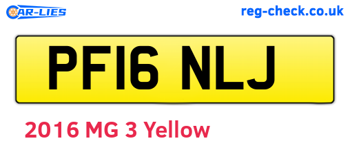 PF16NLJ are the vehicle registration plates.