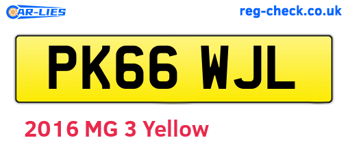 PK66WJL are the vehicle registration plates.