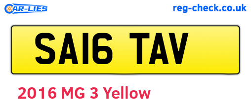 SA16TAV are the vehicle registration plates.