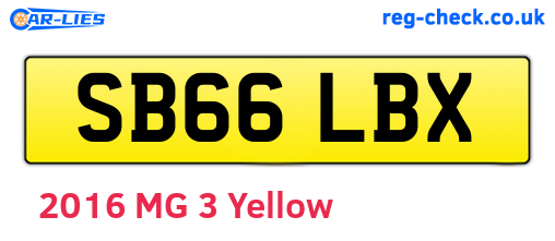 SB66LBX are the vehicle registration plates.