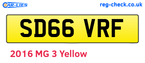 SD66VRF are the vehicle registration plates.