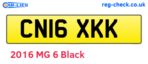 CN16XKK are the vehicle registration plates.