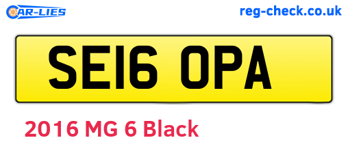 SE16OPA are the vehicle registration plates.