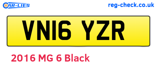 VN16YZR are the vehicle registration plates.