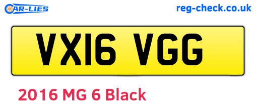 VX16VGG are the vehicle registration plates.