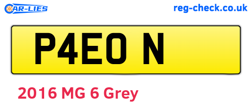 P4EON are the vehicle registration plates.