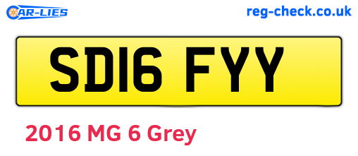 SD16FYY are the vehicle registration plates.