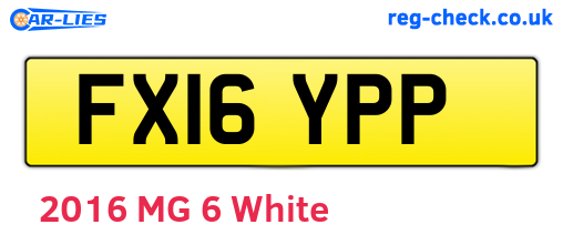 FX16YPP are the vehicle registration plates.
