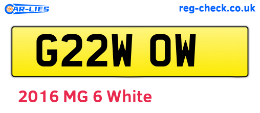 G22WOW are the vehicle registration plates.