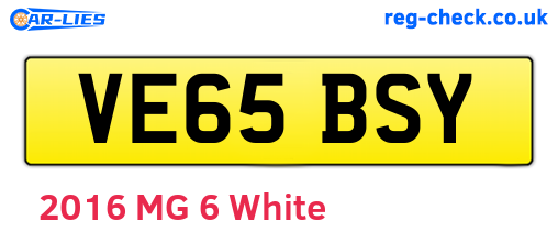 VE65BSY are the vehicle registration plates.