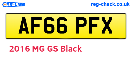 AF66PFX are the vehicle registration plates.