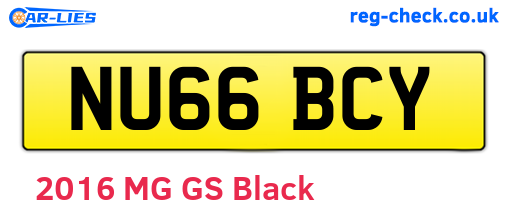 NU66BCY are the vehicle registration plates.