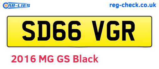 SD66VGR are the vehicle registration plates.