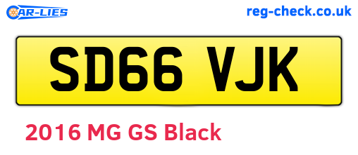 SD66VJK are the vehicle registration plates.
