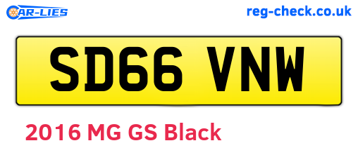 SD66VNW are the vehicle registration plates.