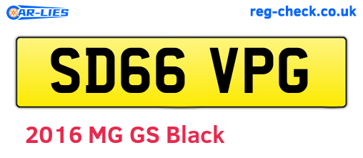 SD66VPG are the vehicle registration plates.
