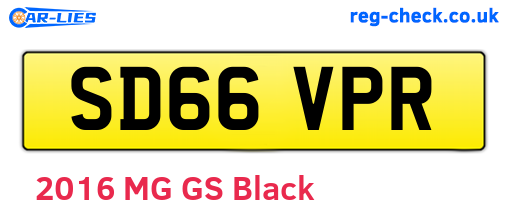 SD66VPR are the vehicle registration plates.