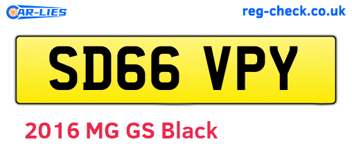SD66VPY are the vehicle registration plates.
