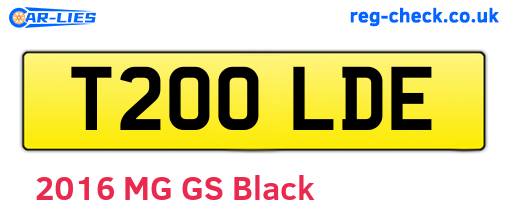 T200LDE are the vehicle registration plates.