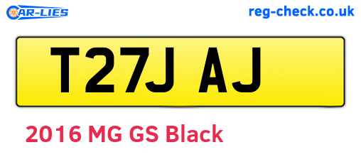 T27JAJ are the vehicle registration plates.