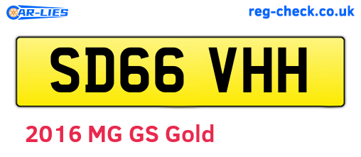 SD66VHH are the vehicle registration plates.