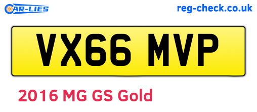 VX66MVP are the vehicle registration plates.