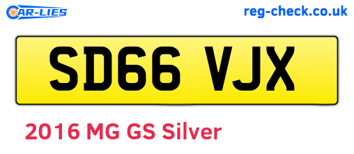 SD66VJX are the vehicle registration plates.