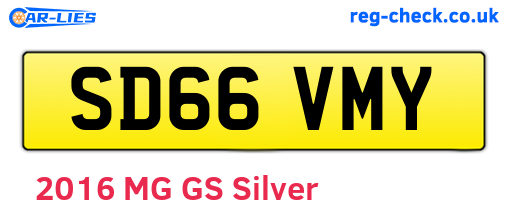 SD66VMY are the vehicle registration plates.