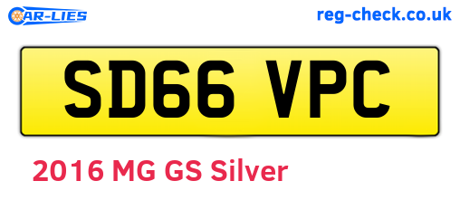 SD66VPC are the vehicle registration plates.