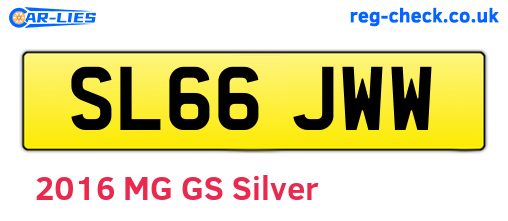 SL66JWW are the vehicle registration plates.