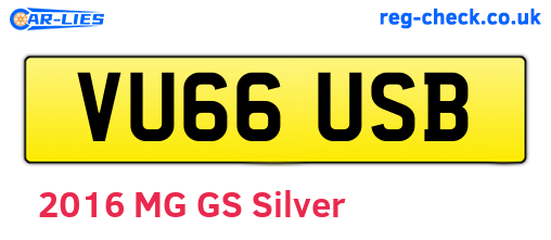 VU66USB are the vehicle registration plates.