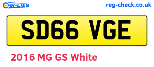 SD66VGE are the vehicle registration plates.