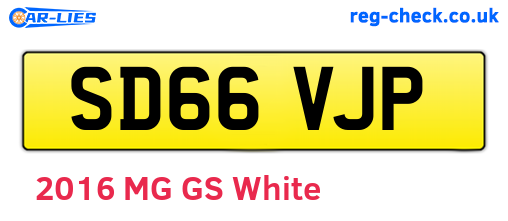 SD66VJP are the vehicle registration plates.