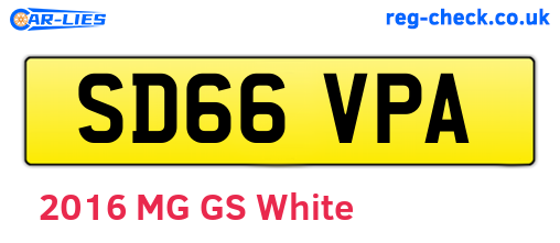 SD66VPA are the vehicle registration plates.