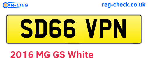 SD66VPN are the vehicle registration plates.