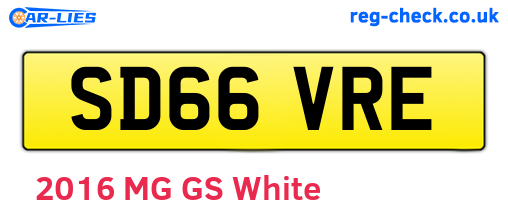 SD66VRE are the vehicle registration plates.