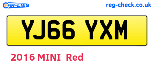 YJ66YXM are the vehicle registration plates.