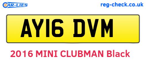 AY16DVM are the vehicle registration plates.