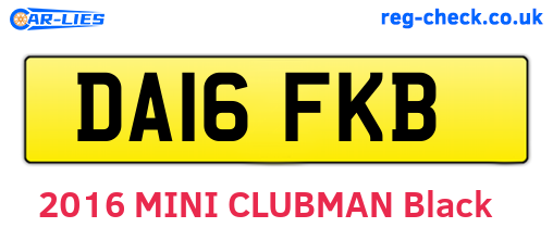 DA16FKB are the vehicle registration plates.