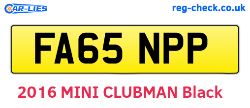 FA65NPP are the vehicle registration plates.