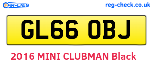 GL66OBJ are the vehicle registration plates.