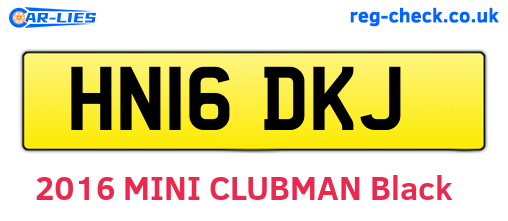 HN16DKJ are the vehicle registration plates.