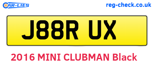 J88RUX are the vehicle registration plates.